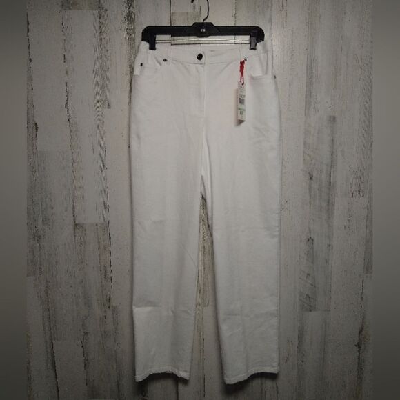 Ruby Rd. White Straight Leg Denim Pants Size 8 - Picture 1 of 10